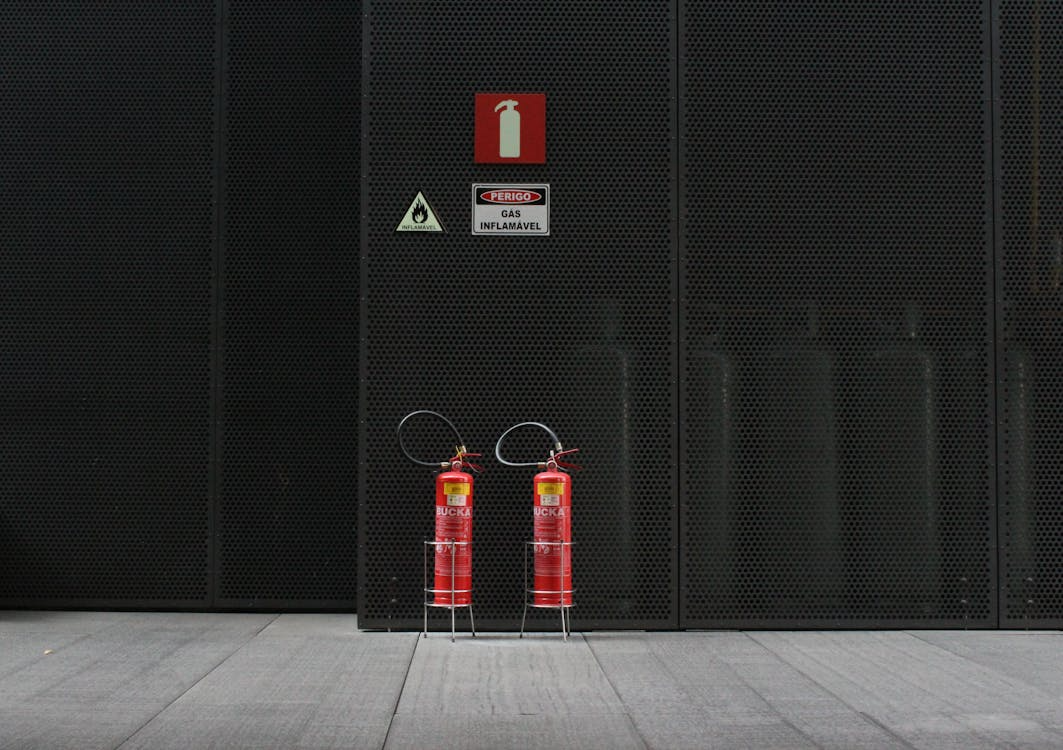 A property with fire extinguishers.