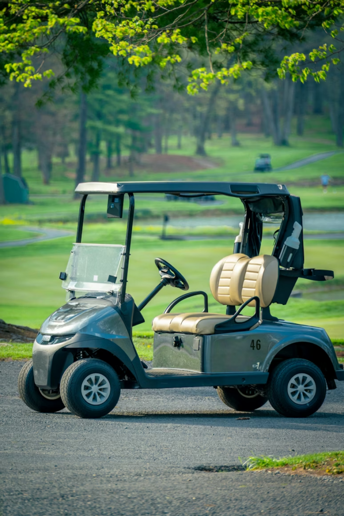 A golf cart for patrol.