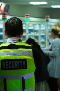A person undergoes training for security work.