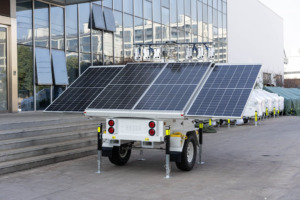 A solar-operated security trailer.