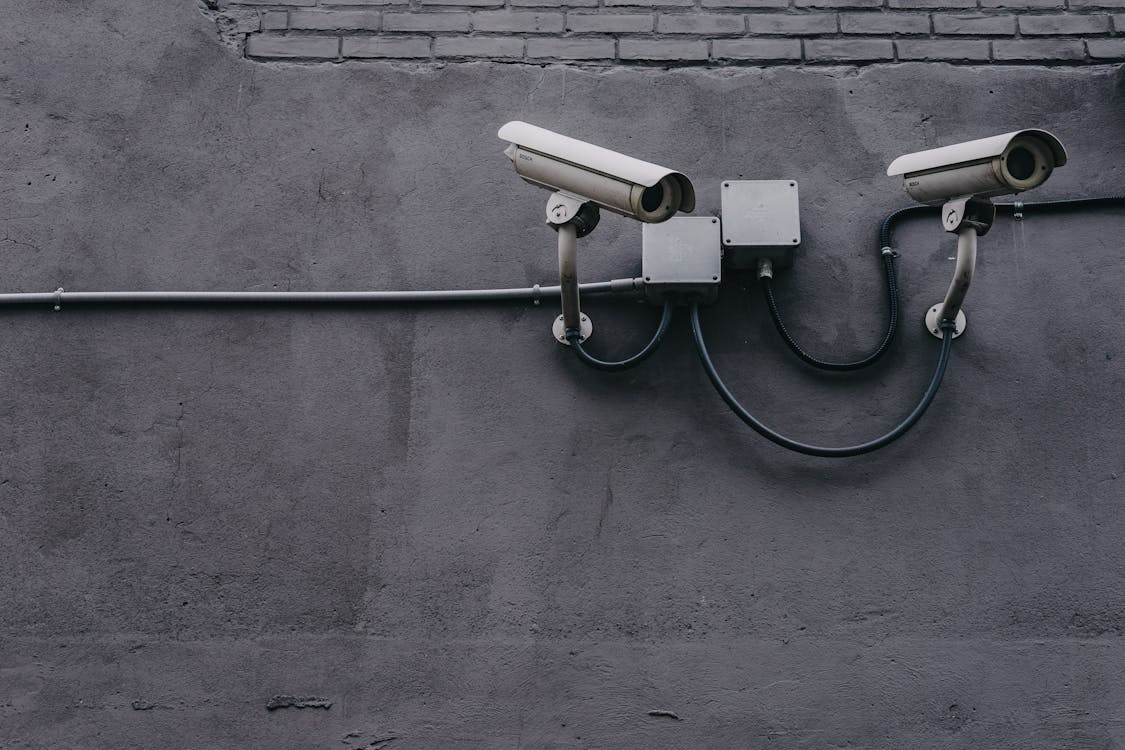 Security cameras outside a building.